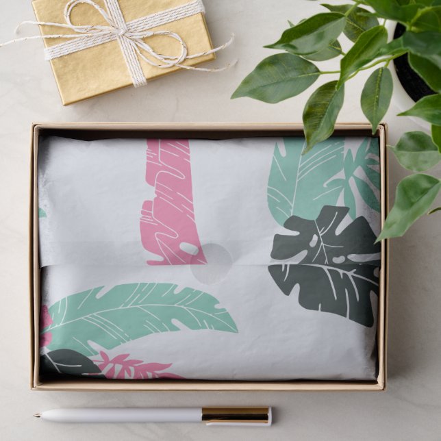 Tropical Botanical Leaf Pattern Tissue Paper (Gift)