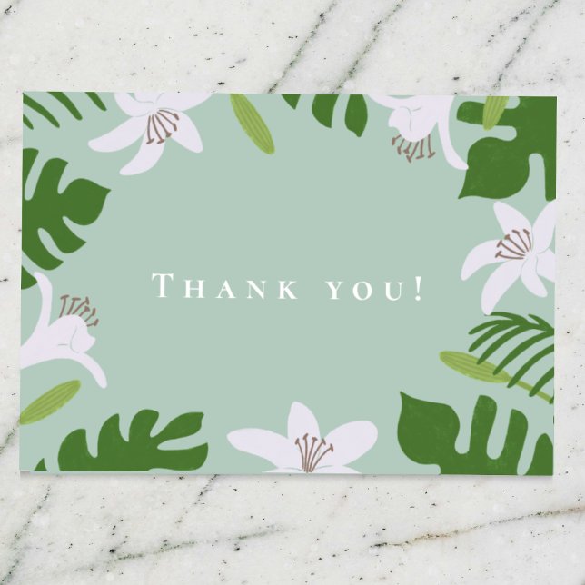 Tropical Botanical Modern Wedding Thank You Card (Creator Uploaded)