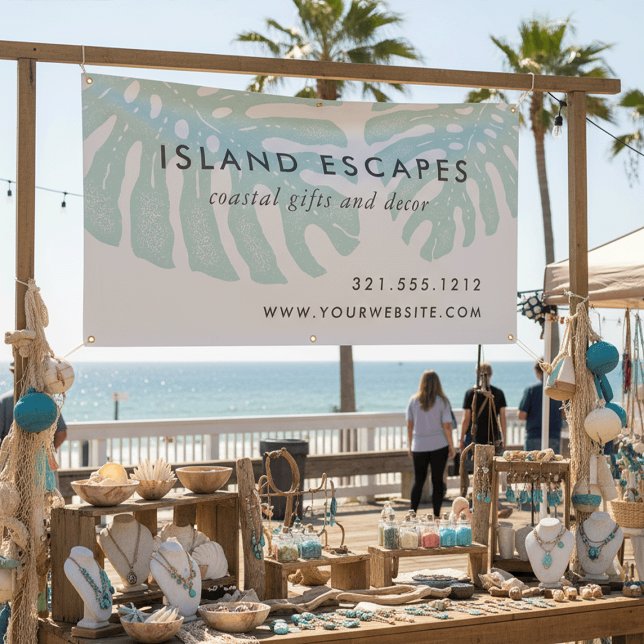 Tropical Botanical Monstera Leaf Business Banner (Creator Uploaded)