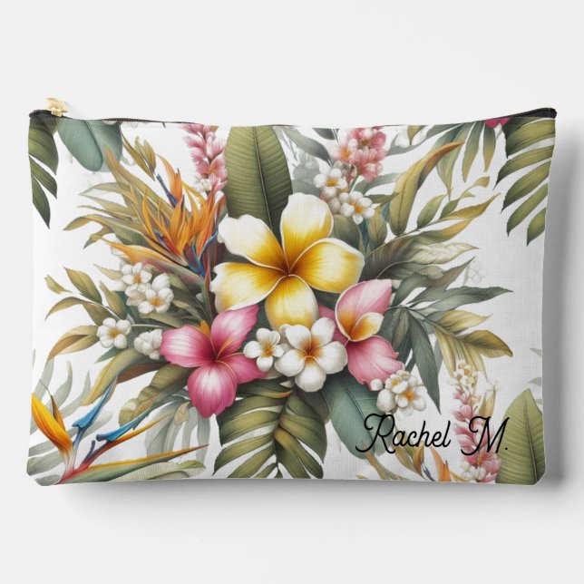Tropical Botanical Nature Theme Accessory Pouch (Front)