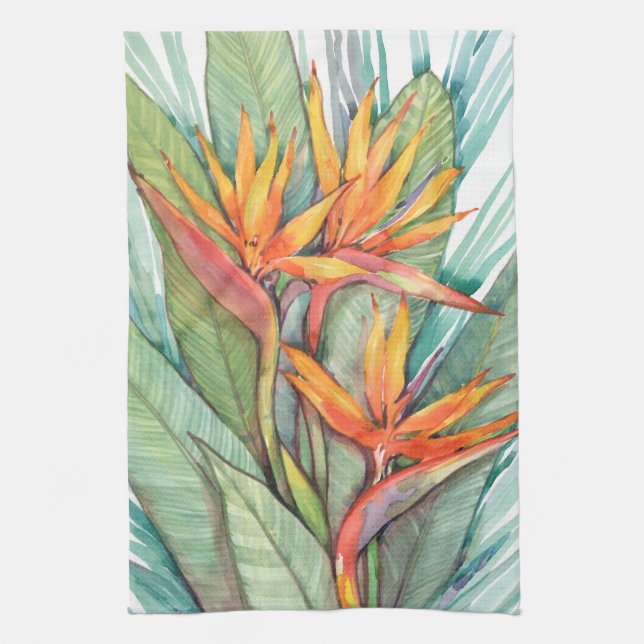 Tropical Botanical Paradise II Tea Towel (Vertical)