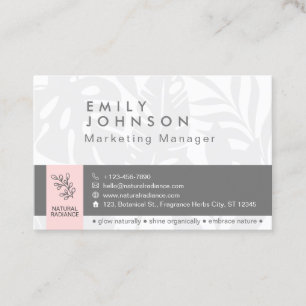 Tropical Botanical Pink Retail Beauty Products Business Card