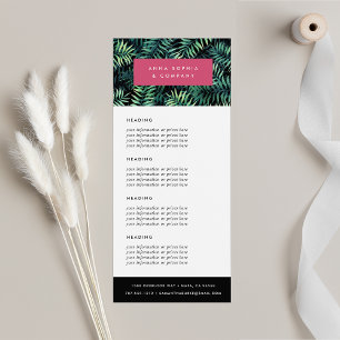 Tropical Botanical   Pricing or Services Rack Card
