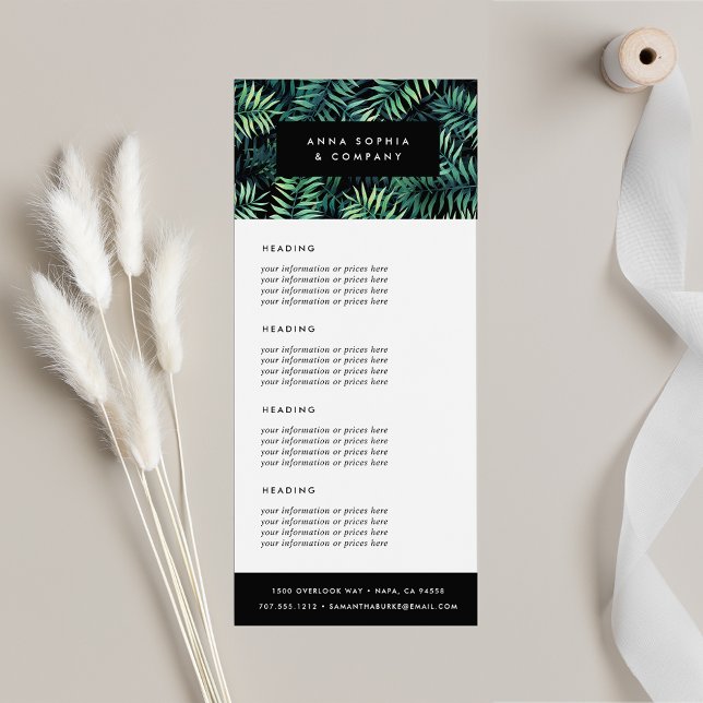 Tropical Botanical | Pricing or Services Rack Card (Creator Uploaded)