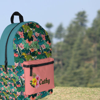 Tropical Botanical  Printed Backpack