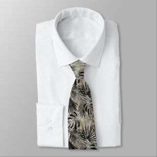 Tropical, Botanical, snake skin, leaves , palm, Tie