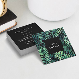 Tropical Botanical Square Business Card