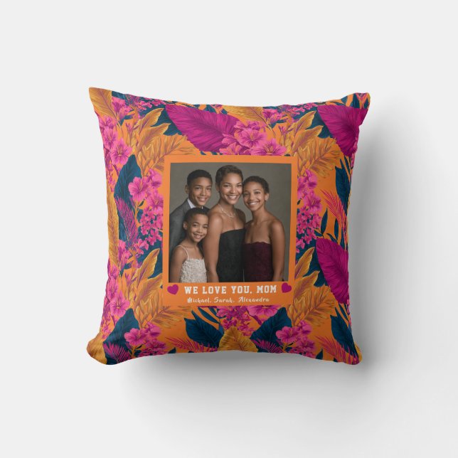 Tropical Botanical Step Mum Dog Mum  Couch Cushion (Front)