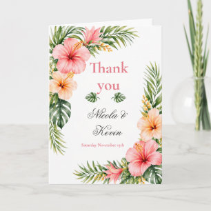 Tropical Botanical Wedding Thank You Card