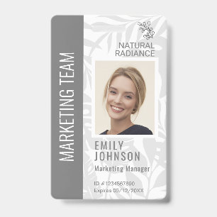 Tropical Botanicals Gray Beauty Photo & Logo Staff ID Badge