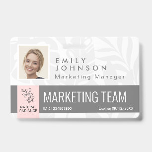 Tropical Botanicals Pink Beauty Photo & Logo Staff ID Badge