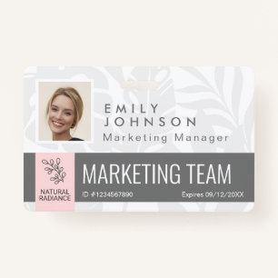Tropical Botanicals Pink Beauty Photo & Logo Staff ID Badge