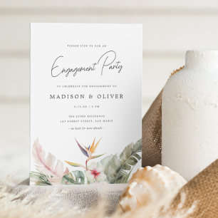 Tropical Botanicals Wedding Engagement Party Invitation