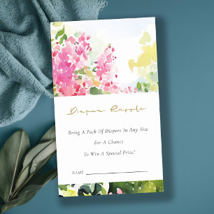 Tropical Bougainvillea Diaper Raffle Baby Shower Enclosure Card