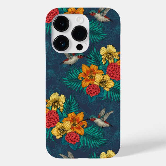 Tropical bouquet and hummingbirds Case-Mate iPhone case (Back)