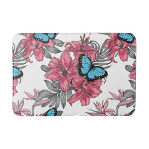 Tropical bouquet bath mat