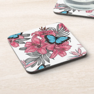 Tropical bouquet coaster