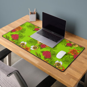 Tropical bouquet desk mat