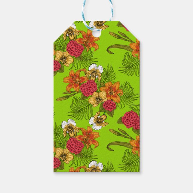 Tropical bouquet gift tags (Front)