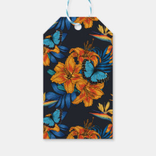Tropical bouquet gift tags