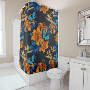 Tropical bouquet shower curtain
