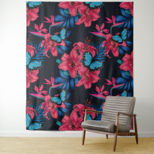 Tropical bouquet tapestry