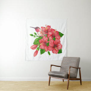 Tropical bouquet tapestry