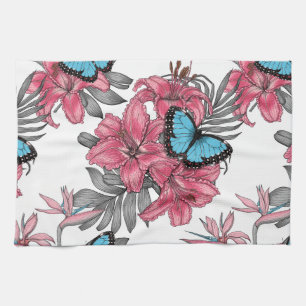 Tropical bouquet tea towel