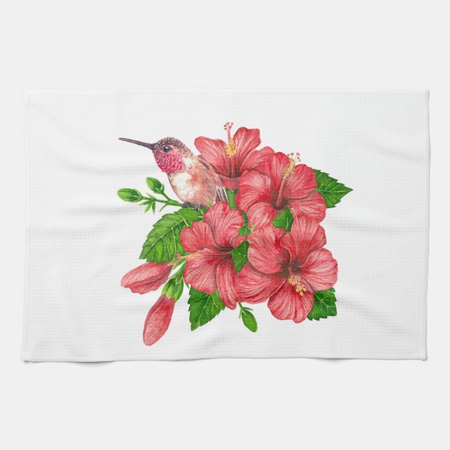 Tropical bouquet tea towel (Horizontal)