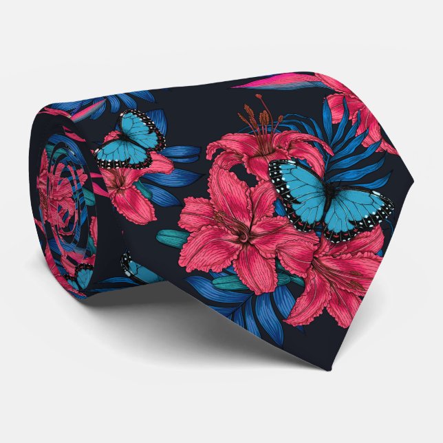 Tropical bouquet tie (Rolled)