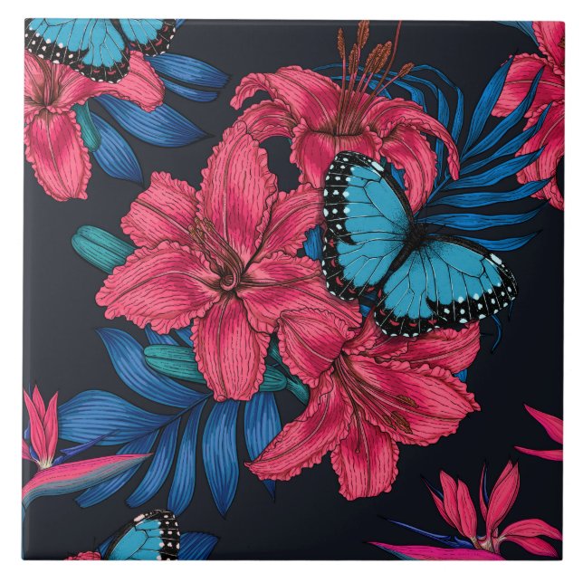 Tropical bouquet tile (Front)