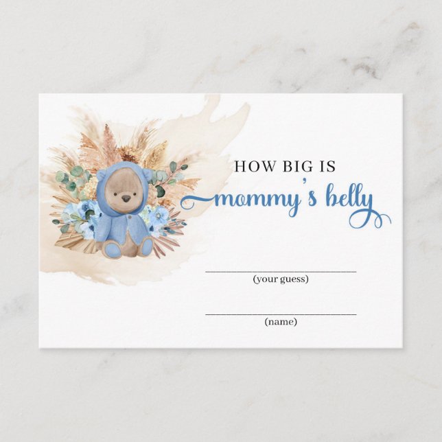 Tropical boy teddy bear How big is mummy's belly Enclosure Card (Front)