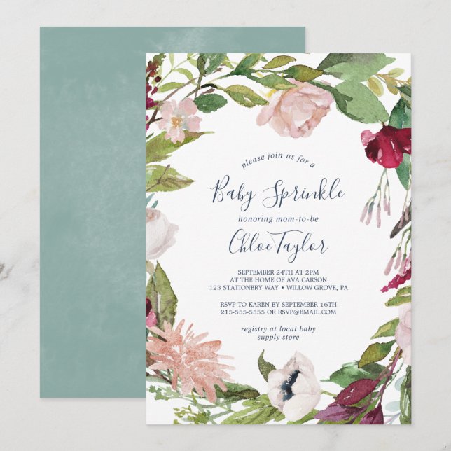 Tropical Breeze Baby Sprinkle Invitation (Front/Back)