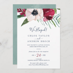 Tropical Breeze Elopement Reception Invitation