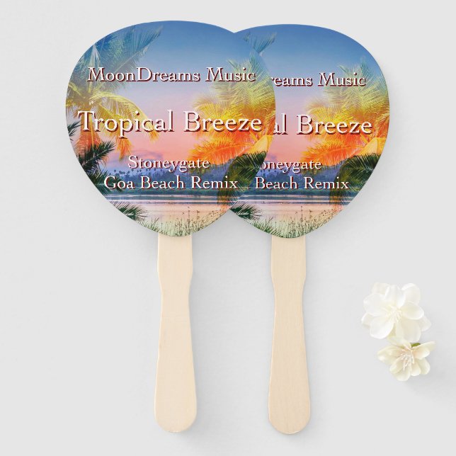 Tropical Breeze Goa Beach Hand Fan (Front and Back)