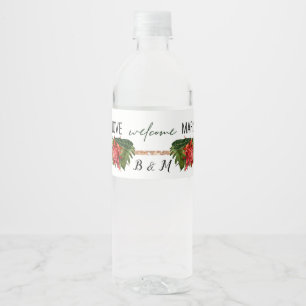 Tropical Breeze Lush Floral Wedding Water Bottle Label