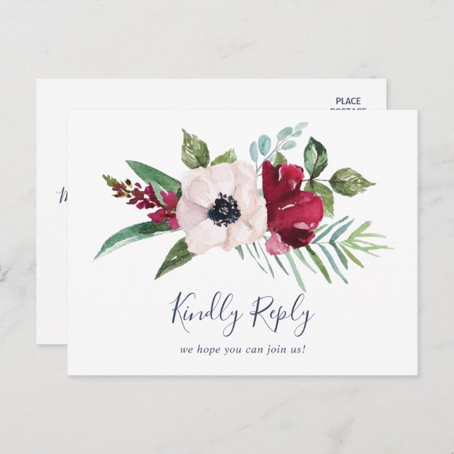 Tropical Breeze Menu Choice RSVP Postcard (Front/Back)