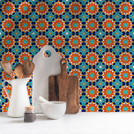 Tropical Breeze Moroccan Mosaic Pattern Tile<br><div class="desc">A Moroccan tiles design with tropical breeze colours to remind you of the Mediterranean vibes in a bright day.</div>