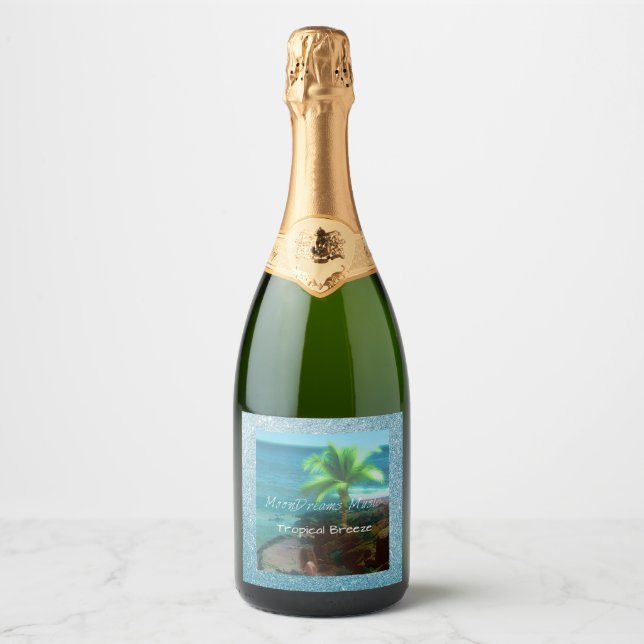 Tropical Breeze Sparkling Wine Label (Front)