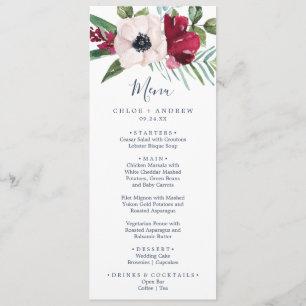 Tropical Breeze Wedding Dinner Menu
