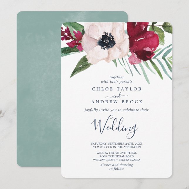 Tropical Breeze Wedding Invitation (Front/Back)