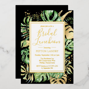 Tropical Bridal Luncheon Shower Black & Gold
