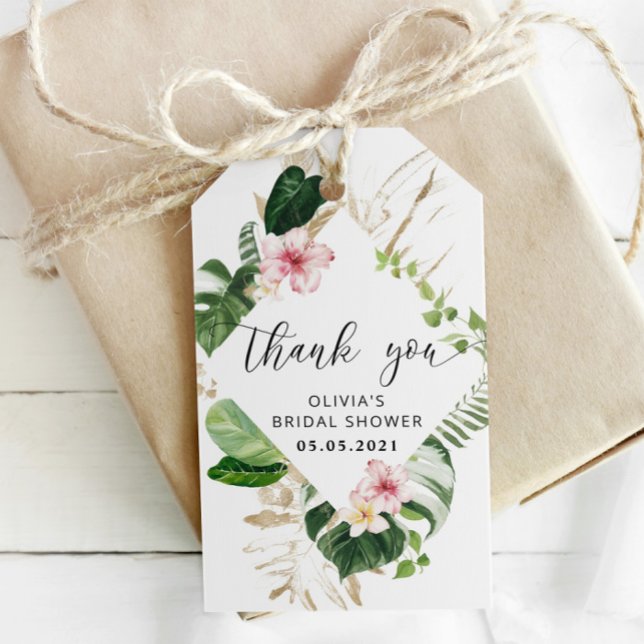 Tropical bridal shower favour tag (Creator Uploaded)