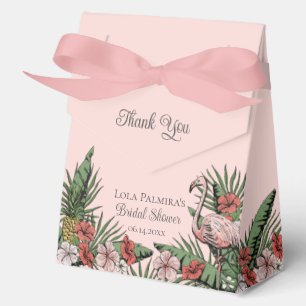 Tropical Bridal Shower Floral Pink Flamingo Favour Box