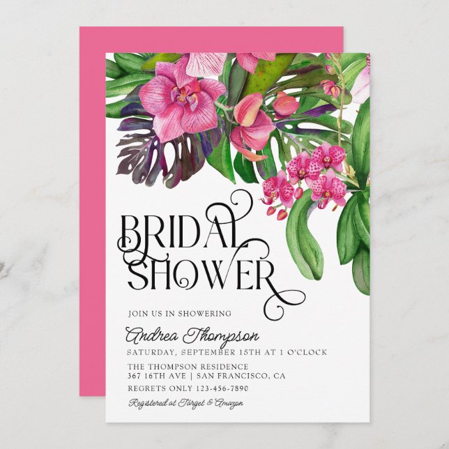 Tropical Bridal Shower Invitation (Front/Back)