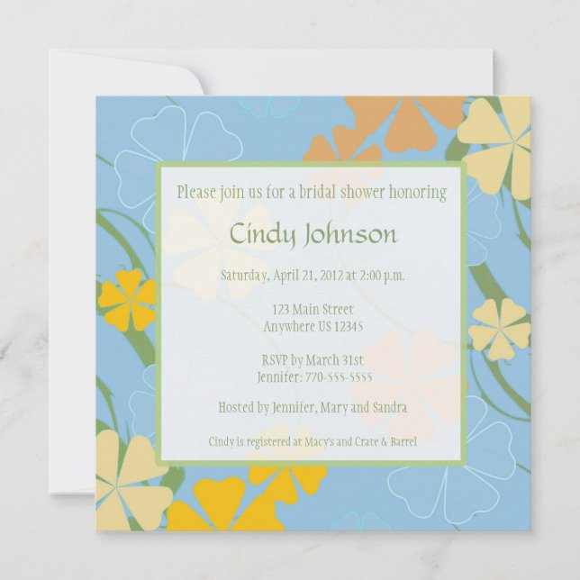 Tropical Bridal Shower Invitation - Custom Photo (Front)