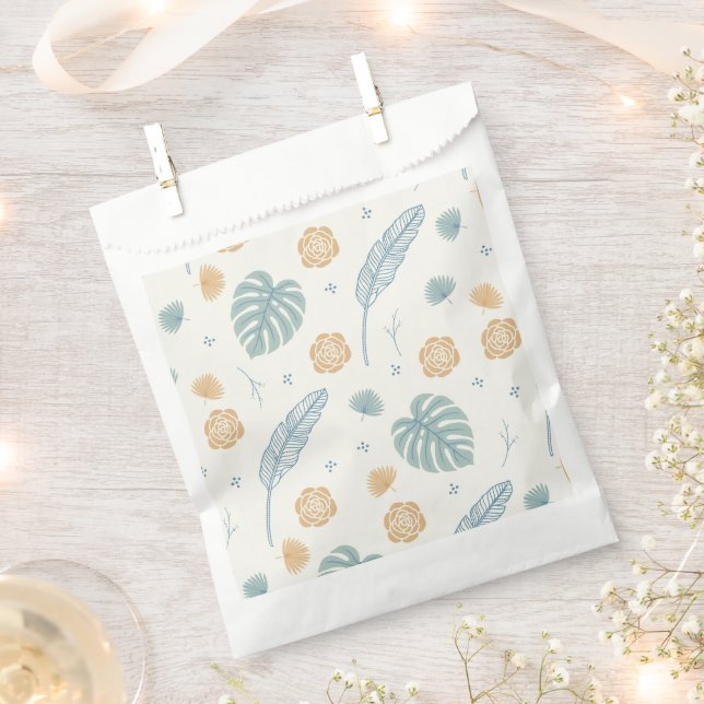 Tropical Bridal Shower Pattern Boho Palm Leaves  Favour Bags (Clipped)
