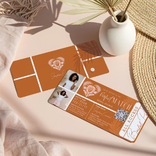 Tropical Bridal Shower Pickleball Party Ticket Invitation