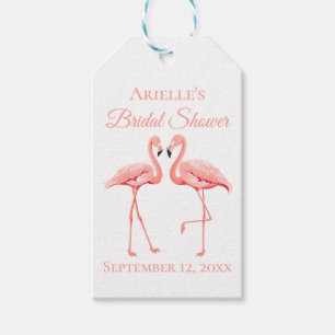 Tropical Bridal Shower Wedding Pink Flamingo Beach Gift Tags