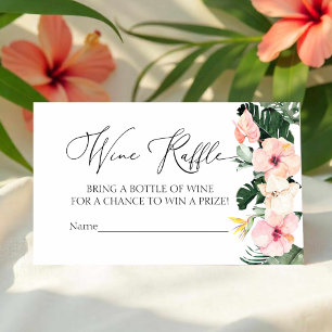 Tropical Bridal Shower Wine Raffle Game Enclosure Card